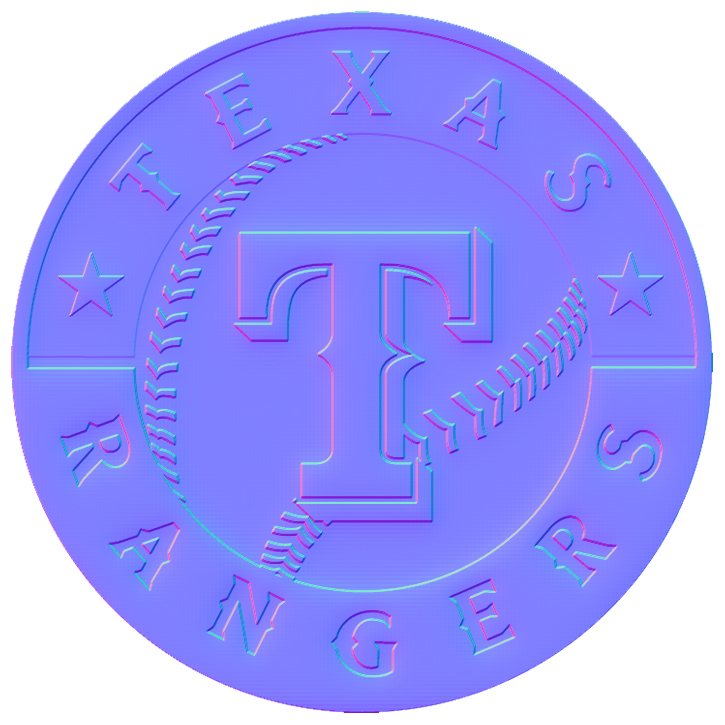 Texas Rangers Colorful Embossed Logo iron on paper